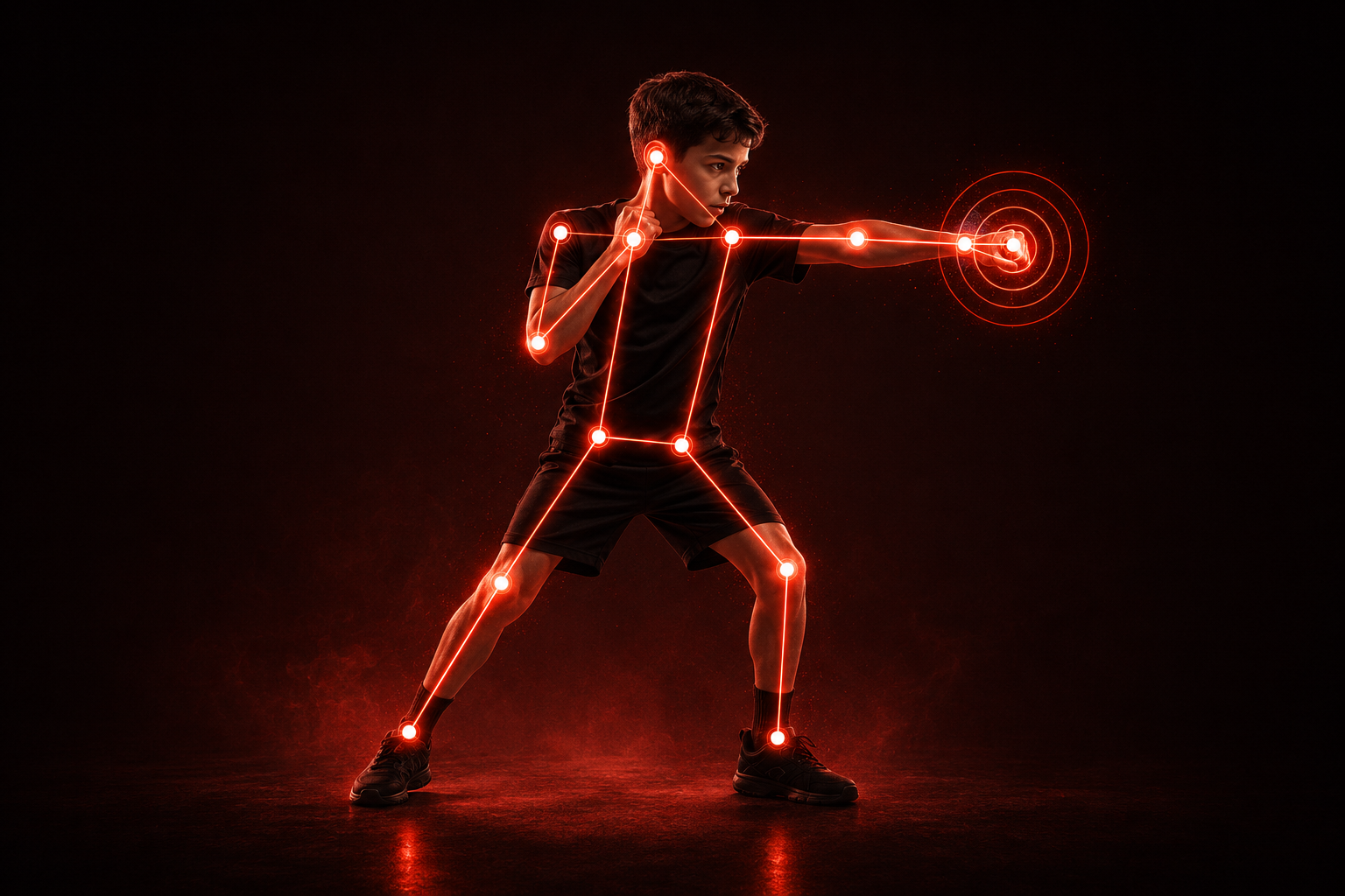 Camera detecting a punch with pose tracking